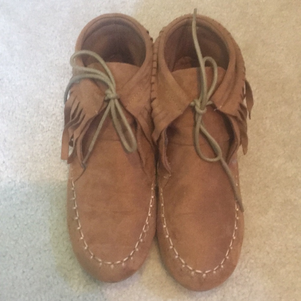 Moccasin style ankle boots